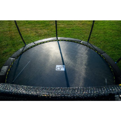 G21 SpaceJump trambulin védőhalóval, 366 cm, ajándék létrával, fekete színben