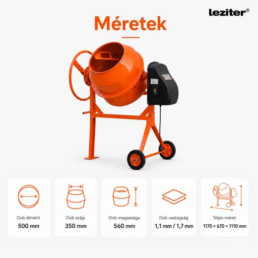 Mixer 120 betonkeverő 220V 450W 120 l