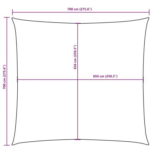 135693  Sunshade Sail Oxford Fabric Square 7x7 m Orange
