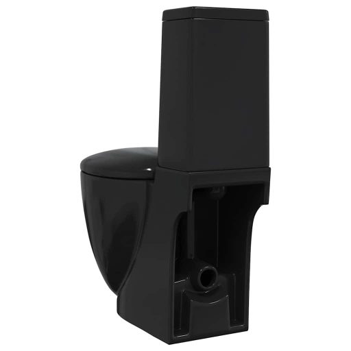Fekete kerámia WC öblítőrendszerrel