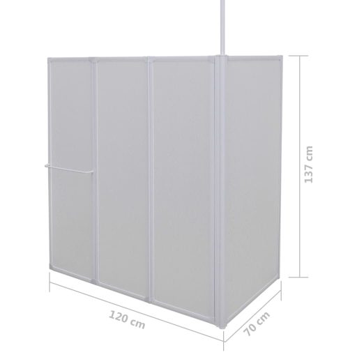 4 paneles összehajtható L formájú kádparaván 70 x 120 x 137 cm