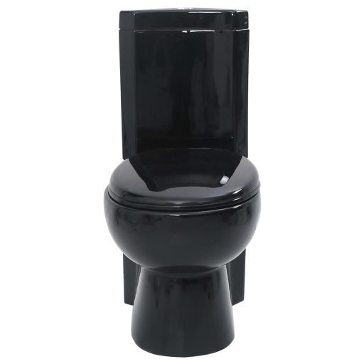 Fekete kerámia fürdőszobai sarok WC
