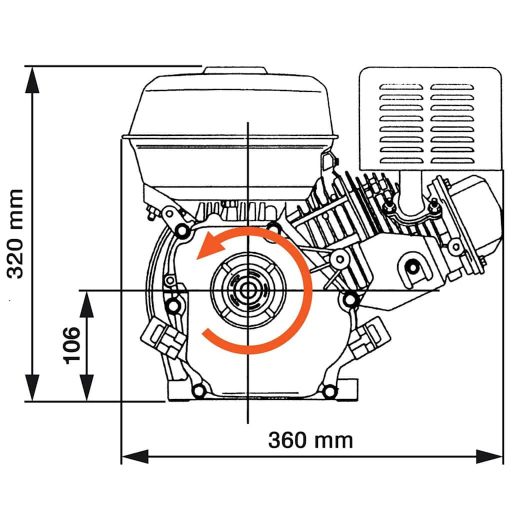 Fekete benzinmotor 6,5 LE 4,8 kW
