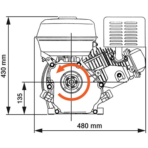 Fekete benzinmotor 15 LE 11 kW
