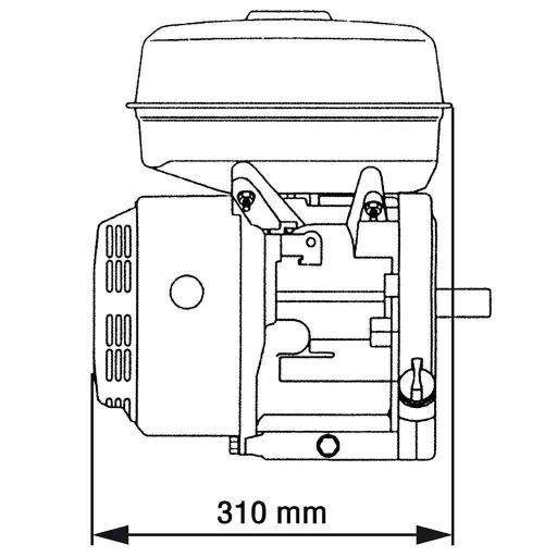 Fekete benzinmotor 15 LE 11 kW