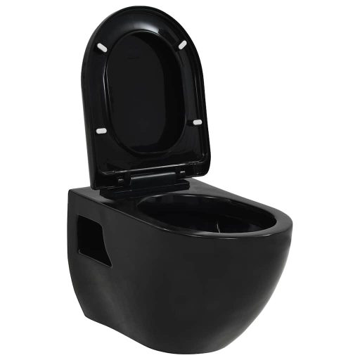Fekete kerámia fali WC csésze