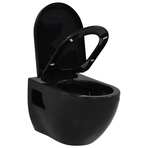 Fekete kerámia fali WC csésze