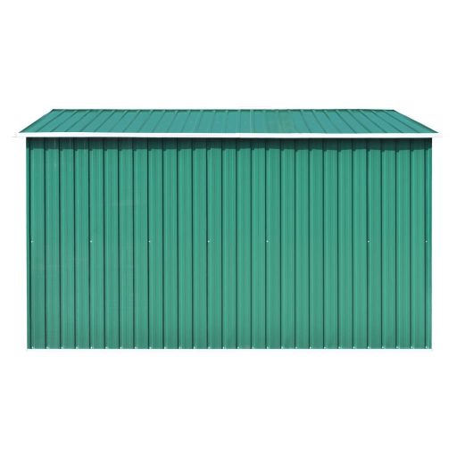 Zöld fém kerti fészer 257 x 298 x 178 cm