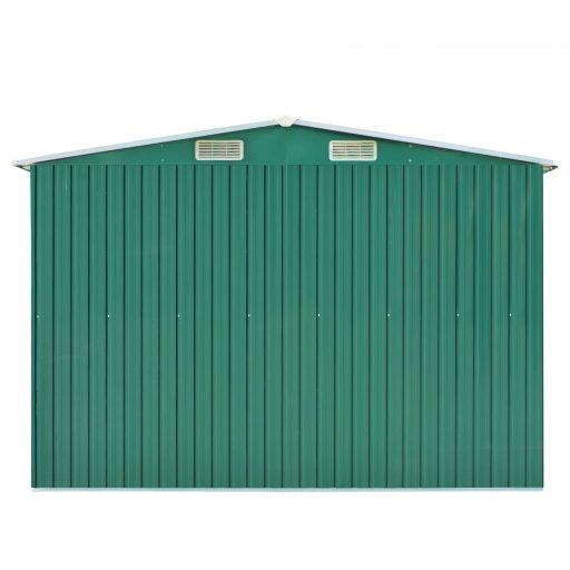 Zöld fém kerti fészer 257 x 580 x 181 cm