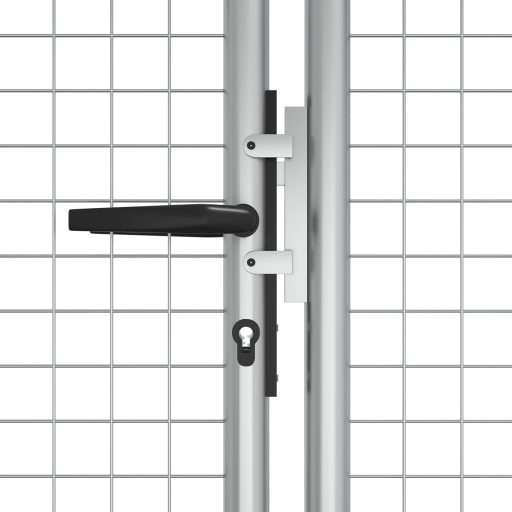 Ezüstszínű horganyzott acél kertkapu 415 x 175 cm