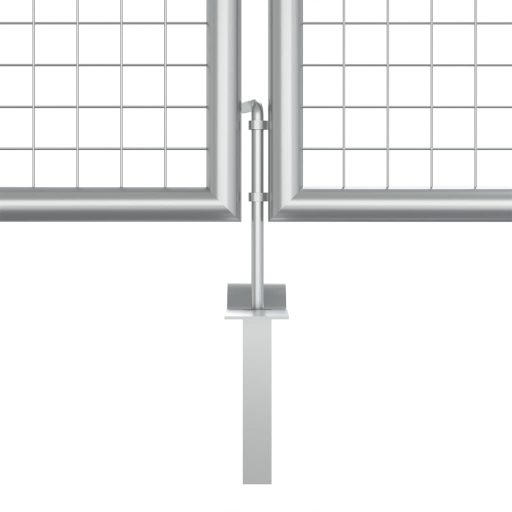 Ezüstszínű horganyzott acél kertkapu 415 x 175 cm