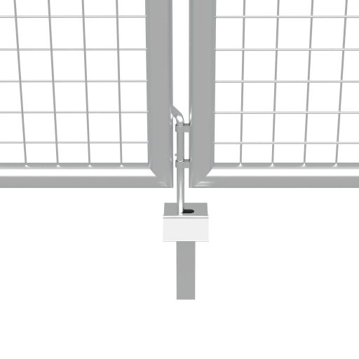 Ezüstszínű horganyzott acél kertkapu 415 x 200 cm