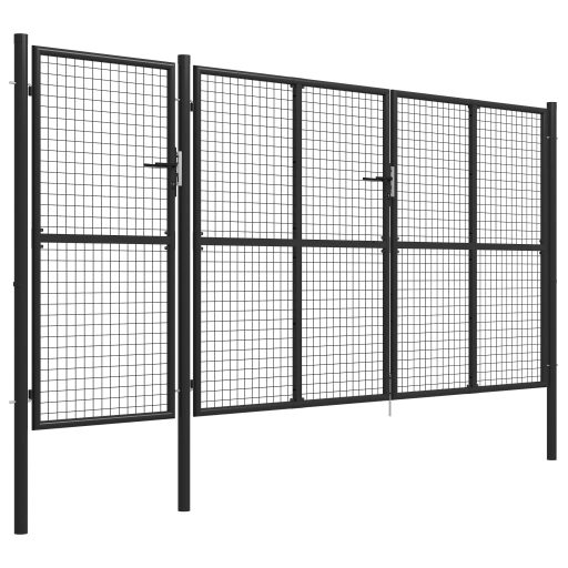 Antracitszürke acél kertkapu 400 x 150 cm