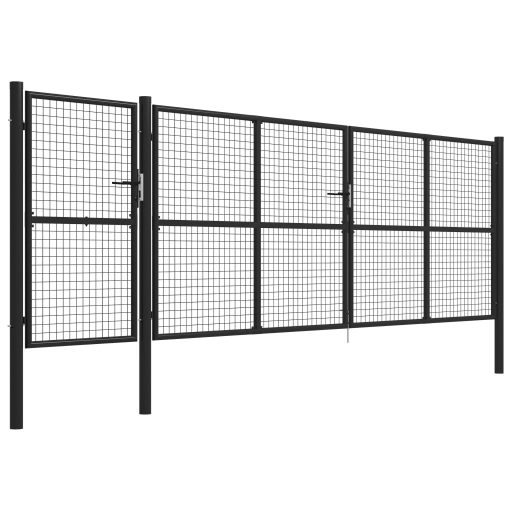Antracitszürke acél kertkapu 500 x 150 cm