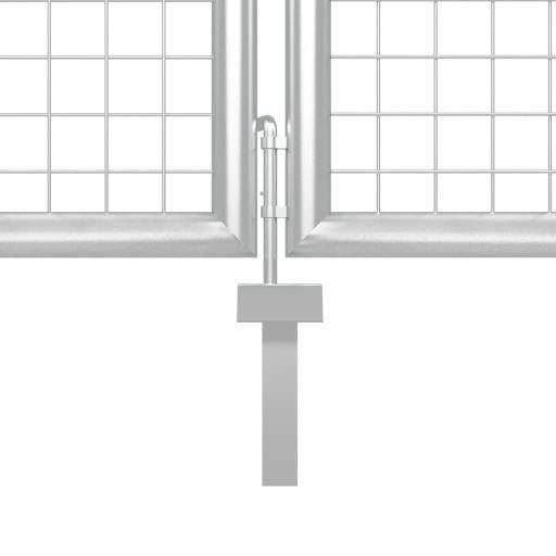 Ezüstszínű acél kertkapu 350 x 100 cm