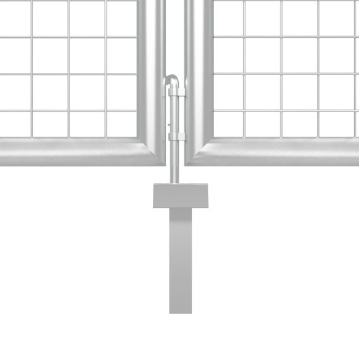 Ezüstszínű acél kertkapu 400 x 150 cm