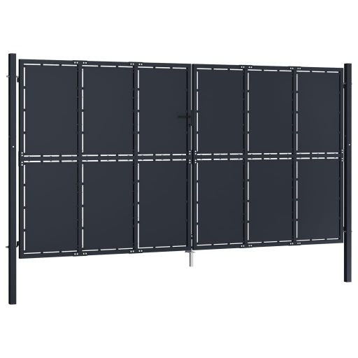 Antracitszürke acél kertkapu 400 x 200 cm