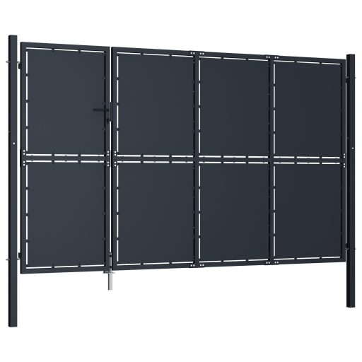 Antracitszürke acél kertkapu 350 x 175 cm