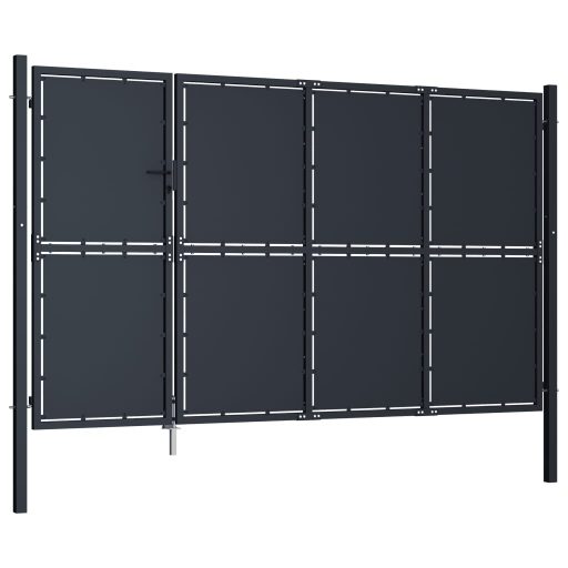 Antracitszürke acél kertkapu 350 x 200 cm