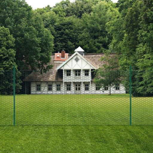 Zöld acél drótkerítés tartóoszlopokkal 25 x 1,5 m