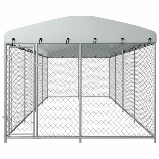 Kültéri kutyakennel tetővel 7,6 x 3,8 x 2,3 m