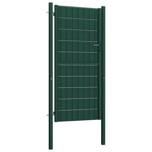 Zöld PVC és acél kerítéskapu 100 x 124 cm