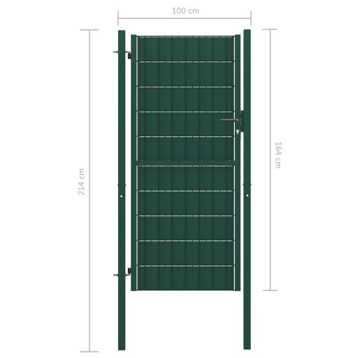Zöld PVC és acél kerítéskapu 100 x 164 cm