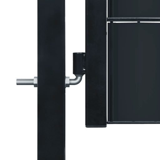 Antracitszürke PVC és acél kerítéskapu 100 x 81 cm