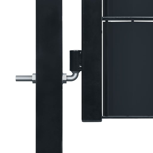 Antracitszürke PVC és acél kerítéskapu 100 x 164 cm