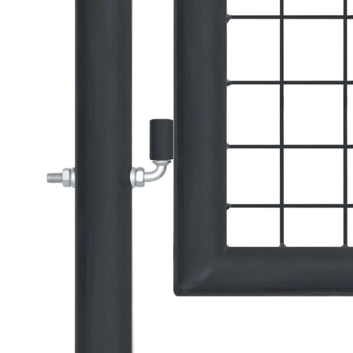 Szürke horganyzott acél rácsos kertkapu 400 x 125 cm