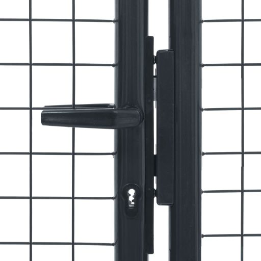 Szürke horganyzott acél rácsos kertkapu 400 x 150 cm