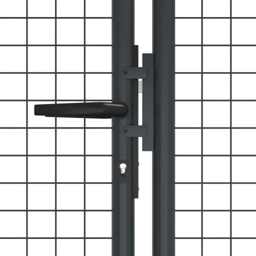 Szürke horganyzott acél rácsos kertkapu 400 x 175 cm
