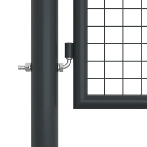 Szürke horganyzott acél rácsos kertkapu 400 x 175 cm