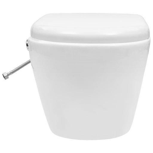 Fehér kerámia perem nélküli fali WC bidé funkcióval