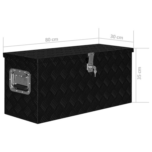 Fekete alumíniumdoboz 80 x 30 x 35 cm
