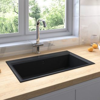 Konyhai mosogató Fekete 790x500x193 mm Gránit