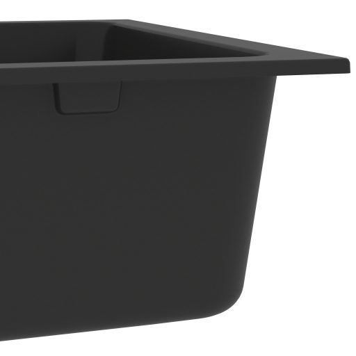 Fekete Konyhai Mosogató 760x480x184 mm Gránit