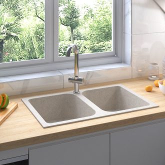 Konyhai Mosogató Bézs 760x480x184 mm Gránit