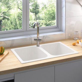 Konyhai Mosogató Fehér 760x480x184 mm Gránit