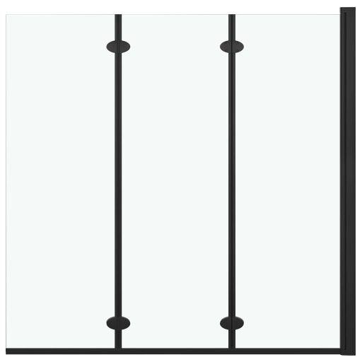 3 paneles fekete ESG zuhanyzó összecsukható ajtóval 130x138 cm
