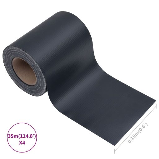 4 db matt sötétszürke PVC árnyékoló kerítés 35 x 0,19 m