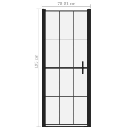 Fekete edzett üveg zuhanyajtó 81 x 195 cm