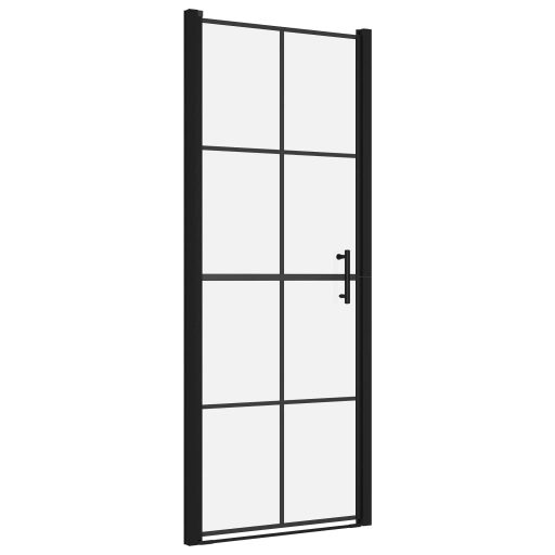Fekete edzett üveg zuhanyajtó 91 x 195 cm