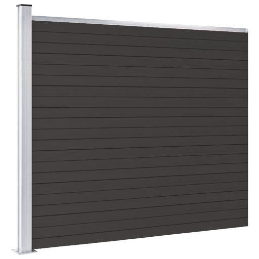Fekete WPC kerítéspanel 175 x 146 cm