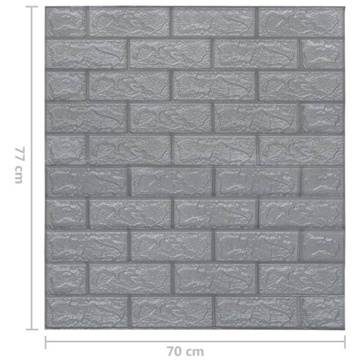 40 db antracitszürke öntapadós 3D tégla hatású falmatrica