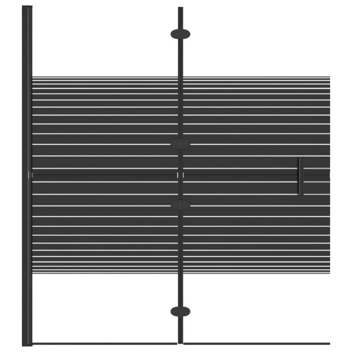 Fekete ESG zuhanykabin összecsukható ajtóval 120x140 cm