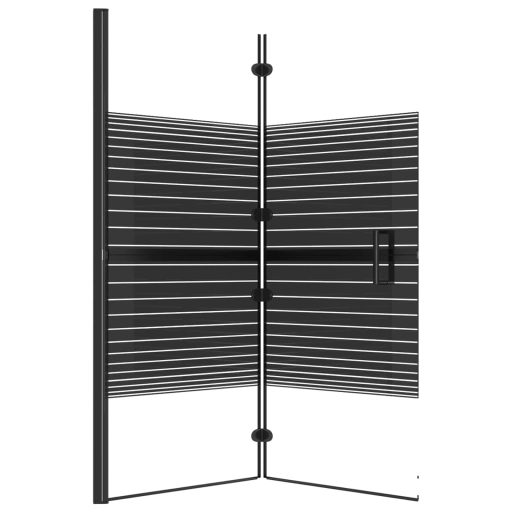 Fekete ESG zuhanykabin összecsukható ajtóval 120x140 cm