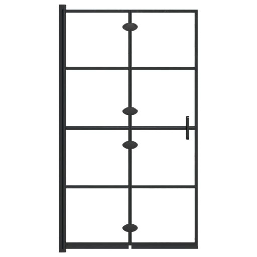Fekete ESG zuhanykabin összecsukható ajtóval 80 x 140 cm