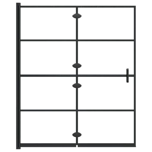 Fekete ESG zuhanykabin összecsukható ajtóval 120x140 cm