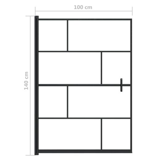 Fekete ESG zuhanykabin 100 x 140 cm